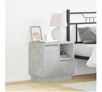Vidaxl Béton Gris Mdf Moyen Rangement Table De Chevet Rectangulaire Gris