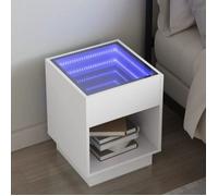vidaXL Table de chevet avec LED infini blanc 40x40x50 cm 3284077