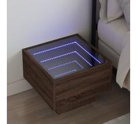 Vidaxl Table De Chevet Avec Led Infini Chêne Marron 40x40x30 Cm Marron
