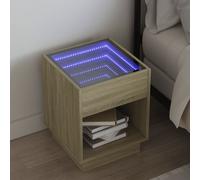 Vidaxl Table De Chevet Avec Led Infini Chêne Sonoma 40x40x50 Cm