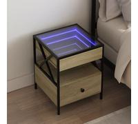 Vidaxl Table De Chevet Avec Led Infini Chêne Sonoma 40x40x51 Cm
