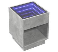 vidaXL Table de Chevet avec LED Infini Gris béton 40x40x50 cm