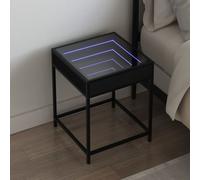 Vidaxl Table De Chevet Avec Led Infini Noir 40x40x51 Cm Noir