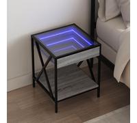 Vidaxl Table De Chevet Avec Led Infini Sonoma Gris 40x40x49 Cm Gris