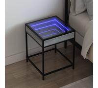 Vidaxl Table De Chevet Avec Led Infini Sonoma Gris 40x40x51 Cm Gris