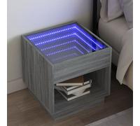 Vidaxl Table De Chevet Avec Led Infini Sonoma Gris 50x50x50 Cm Gris