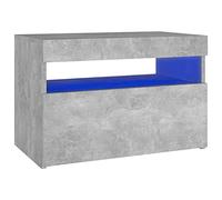 Vidaxl Table De Chevet Et Lumières Led Gris Béton 60x35x40cm Aggloméré Multicolore
