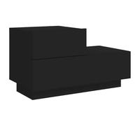 vidaXL Table de Chevet avec Lumières LED, Armoire de Nuit avec Rangement, Table de Nuit, Armoire de Chevet Chambre, Moderne, 836778