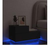 vidaXL Table de Chevet avec Lumières LED, Armoire de Nuit avec Rangement, Table de Nuit, Armoire de Chevet Chambre, Moderne, 836778