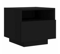 vidaXL Table de chevet avec lumières LED et rangement noir 40x39x37 cm