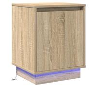 vidaXL Table de Chevet avec lumières LED Chêne Sonoma 39x34,5x50 cm