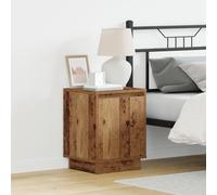 Vidaxl Table De Chevet Avec Lumières Led En Bois Ancien 39x34,5x50 Cm