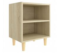 vidaXL Table de Chevet avec Pieds en Bois Table de Nuit Armoire de Chevet Armoire de Lit Chambre à Coucher Maison Intérieur Chêne Sonoma 40x30x50 cm