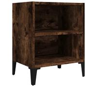 vidaXL Table de chevet avec pieds en métal Chêne fumé 40x30x50 cm, 40 x 30 x 50 cm (I x P x H)