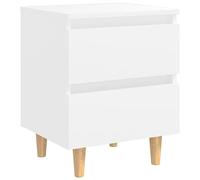 Vidaxl Table De Chevet Avec Pieds En Pin Blanc 40x35x50 Cm Blanc