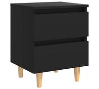 vidaXL Table de Chevet avec Pieds en Pin, Armoire de Chevet, Armoire de Lit, Meuble de Chambre à Coucher Maison Intérieur, Scandinave, Noir