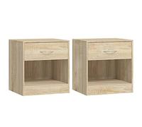Vidaxl Table De Chevet 2 Pcs Avec Tiroir Couleur De Chêne Marron