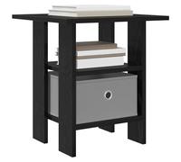 vidaXL Table de Chevet avec tiroir 2 pcs Chêne Noir 41 x 40 x 45 cm, Salon, Moderne, Durable, Mobilier Rectangulaire avec Un Grand Espace de Rangement, Design Élégant pour Les Maisons Contemporaines