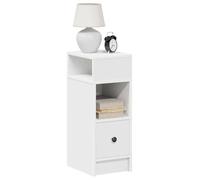 vidaXL Table de chevet avec tiroir blanc 25x31x66 cm, table d'appoint, armoire de lit, table d'appoint pour la chambre, 858614