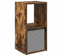 vidaXL Table de chevet avec tiroir Chêne fumé 30,4 x 27,2 x 59,6 cm