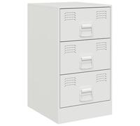 vidaXL Table de Chevet Blanc 34,5x39x62 cm Acier, Armoire, Meubles de Chambre à Coucher, Support de téléphone, Armoire d'appoint, Armoire de Chevet