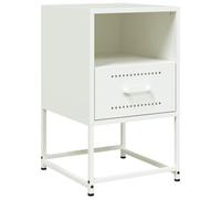 vidaXL Table de Chevet Blanc 36x39x60,5 cm Acier, Armoire, Armoire latérale, Meuble de Chambre à Coucher, Table de Chevet, Armoire en métal
