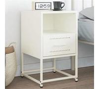 vidaXL Table de chevet en acier blanc 36x39x60,5 cm