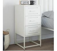 vidaXL Table de chevet blanc 36x39x78 cm acier, armoire, armoire latérale, meuble de chambre à coucher, table de chevet, 846588