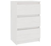 vidaXL Table de Chevet Blanc 40x29,5x64 cm Bois de pin Solide