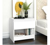 Vidaxl Table De Chevet Blanc 40x30x39 Cm Aggloméré Blanc