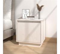 vidaXL Table de chevet Blanc 40x30x40 cm Bois de pin solide813307 Blanc G