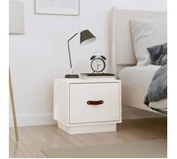 vidaXL Table de chevet Blanc 40x34x35 cm Bois de pin solide818287