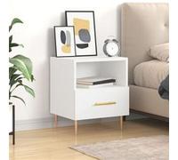 vidaXL Table de chevet 40x35x47,5 cm Bois d'ingénierie Blanc
