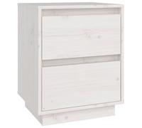 Vidaxl Table De Chevet Blanc 40x35x50 Cm Bois De Pin Solide Blanc
