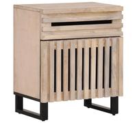 Vidaxl Table De Chevet Blanc 50x34x60 Cm Bois De Manguier Massif Blanc