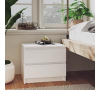 Vidaxl Table De Chevet Blanc 50x39x43,5 Cm Aggloméré Blanc