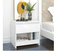 vidaXL Table de chevet blanc brillant 40x30x39 cm bois d’ingénierie 803455