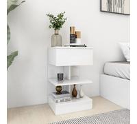 vidaXL Table de chevet Blanc brillant 40x35x65 cm Aggloméré