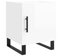 vidaXL Table de chevet blanc brillant 40x40x50 cm bois d'ingénierie Blanc