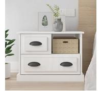 vidaXL Table de chevet blanc brillant 60x39x45 cm 816362