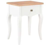 vidaXL Table de chevet Blanc et marron 40x30x50 cm Bois de pin massif Blanc G