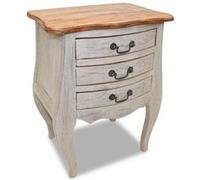 Table de Chevet Armoire de Lit Rangement Chambre Bois d'Acajou Massif vidaXL