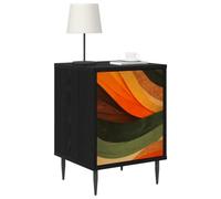 vidaXL Table de Chevet Bonn 2 pc Chêne Noir 36 x 33 x 51 cm, Mobilier de Chambre Moderne, Table de Nuit rectangulaire avec Rangement, Organisateur Pratique pour Vos Essentiels