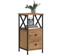 vidaXL Table de chevet chêne artisanal 34x35,5x70 cm bois d'ingénierie, meuble de chevet, table d'appoint, armoire de lit, 857252