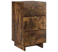 vidaXL Table de Chevet Chêne fumé 33,5 x 34,5 x 60 cm