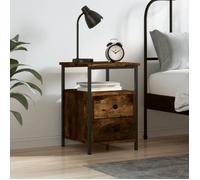 vidaXL Table de chevet, armoire de nuit – Pieds réglables, rangement – Chêne fumé, industriel