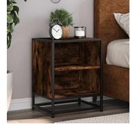 Table de chevet chêne fumé 40x31x50 cm bois d ingénierie métal Bois G