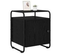 vidaXL Table de Chevet Chêne Noir Bois d'ingénierie, Rangement de Chambre, Table de Nuit rectangulaire, Style Contemporain, Meuble Moderne, Pratique pour s'organiser