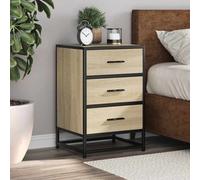 vidaXL Table de chevet chêne sonoma 40x34,5x60cm bois ingénierie métal, table d'appoint, armoire de lit, table d'appoint 848720