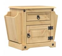 vidaXL Table de Chevet Corona 45x35x47,5 cm Bois de pin Massif, Meuble de Chevet, Table d'appoint, Armoire de lit, Armoire de Chevet, Table de Nuit